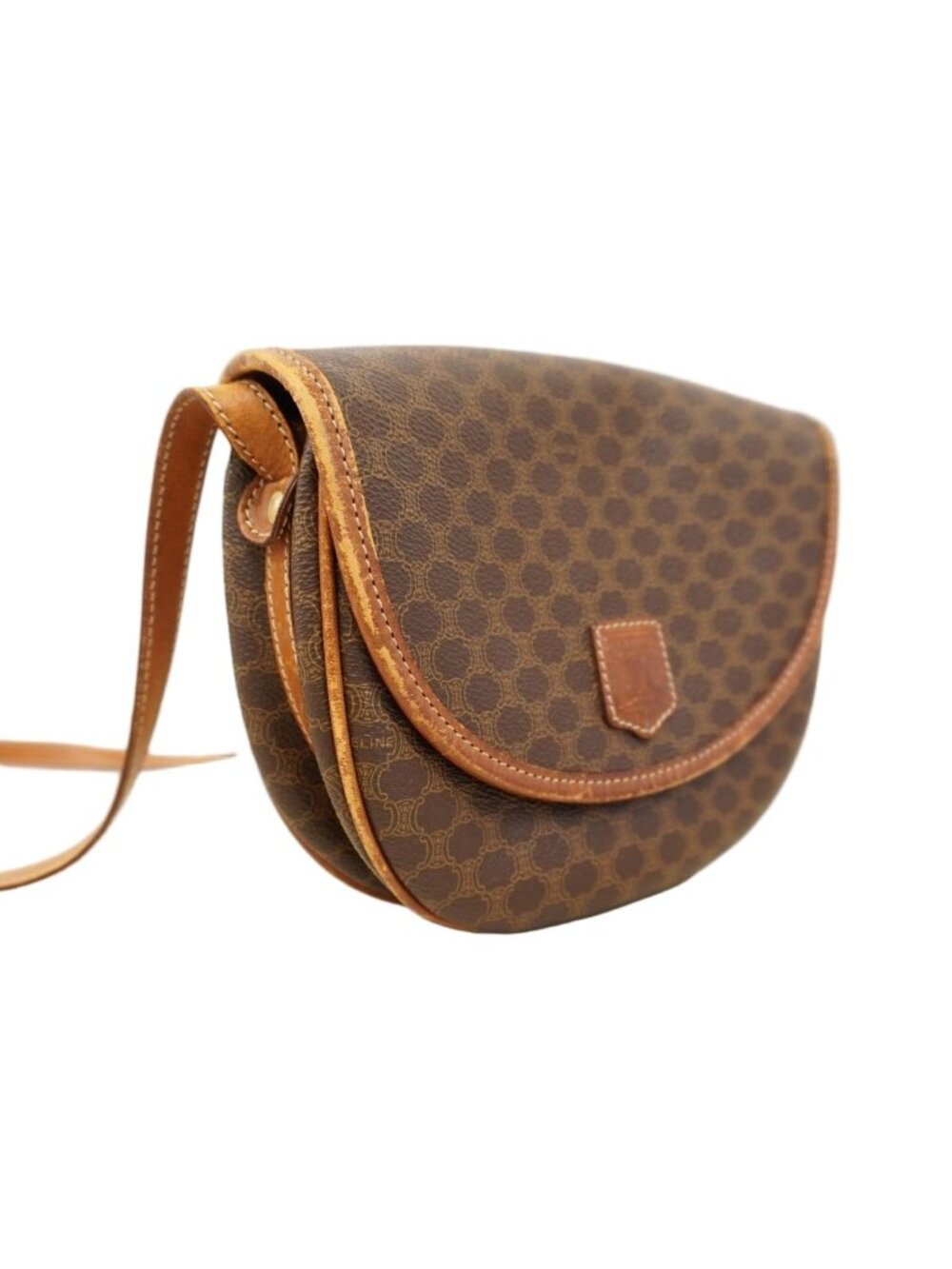 Celine Shoulder Bag Macadam Brown Gold - Picture 2 of 10